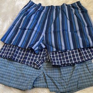 Voyage 3-Pack Plaid Woven Boxers cotton blend polyester Big & Plus Size 4XL